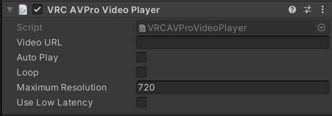USharpVideoのVRC AVPro Video Player